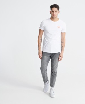 Superdry Orange Label Neon Lite Férfi Pólók Fehér | UGCWR7501